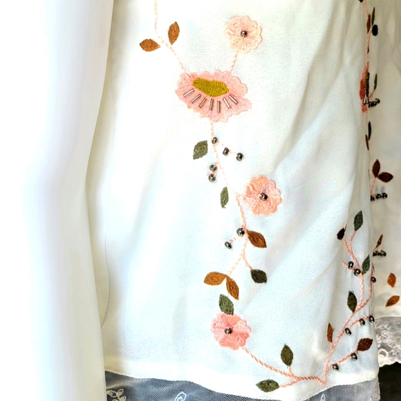 BRAND NEW! Buffalo by David Bitton Petite Beaded Floral Cami Top Size XS - Picture 4 of 13